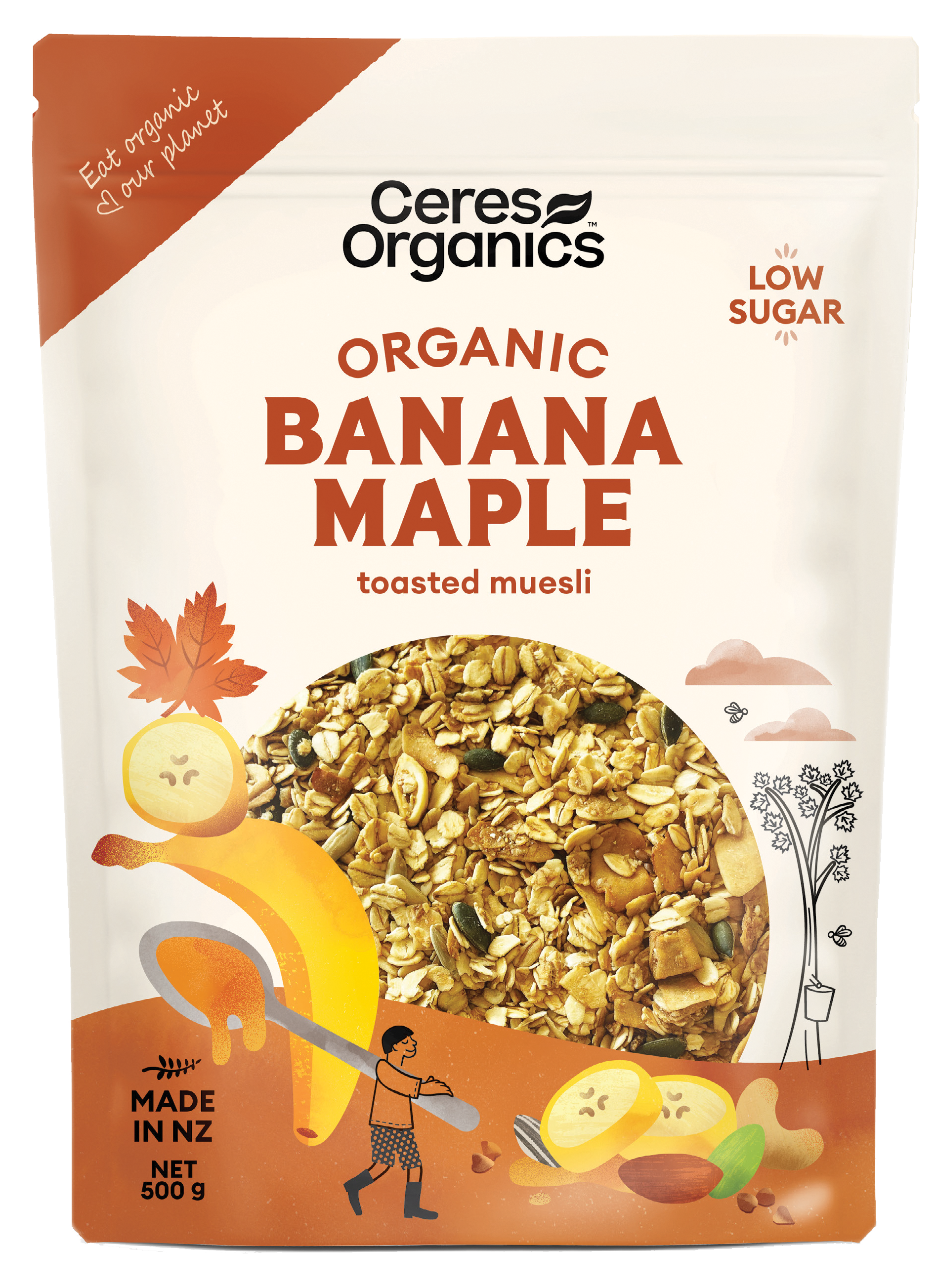 Ceres Organics Organic Banana Maple Low Sugar Muesli 500g