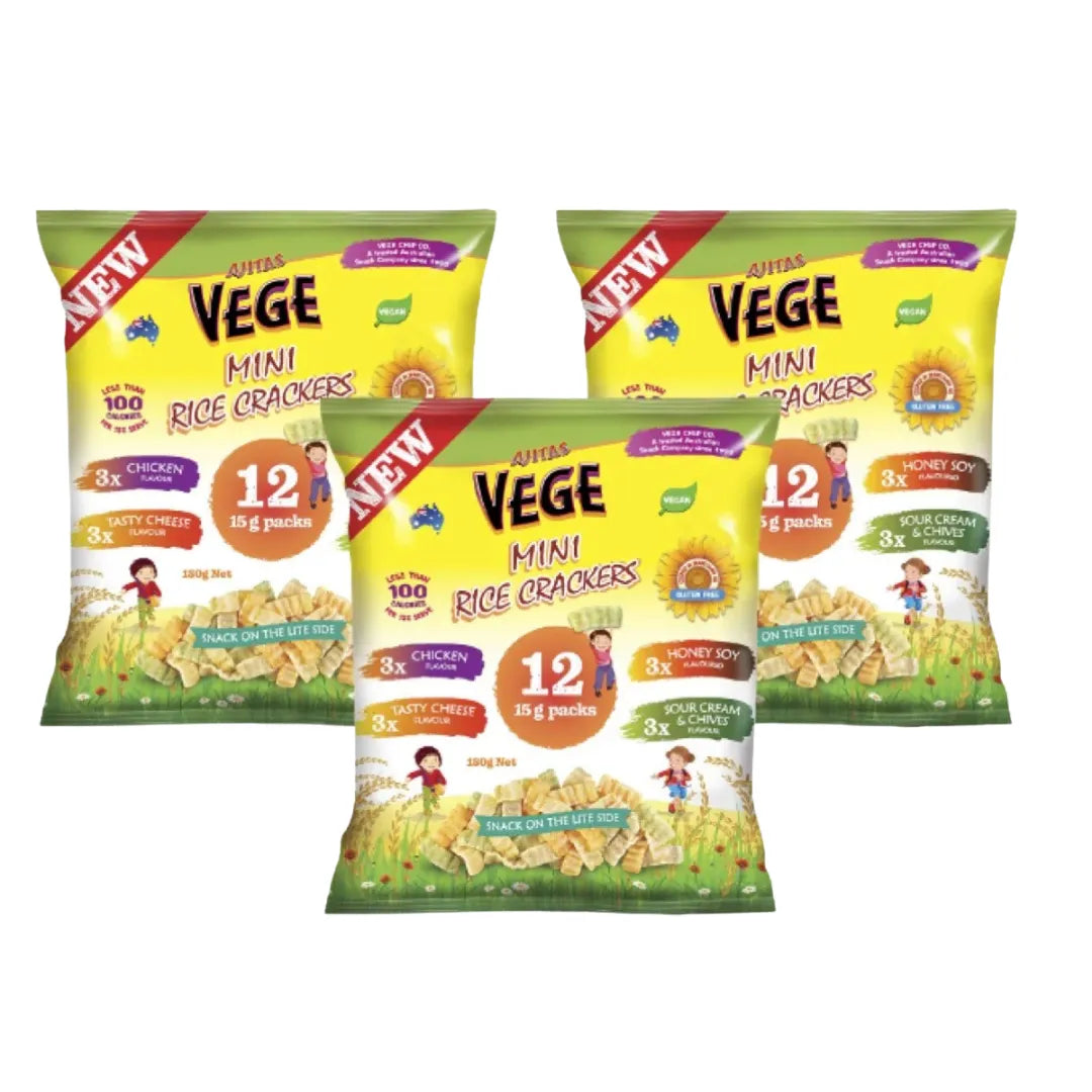 Ajitas Vege Mini Rice Crackers Variety 180g pk
