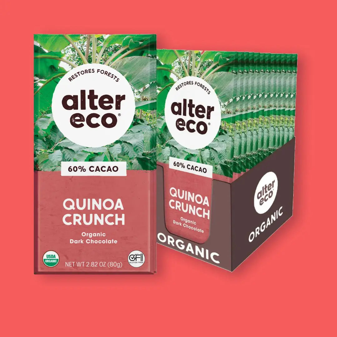 Alter Eco Organic Chocolate Deep Dark Quinoa Crunch 80g pack