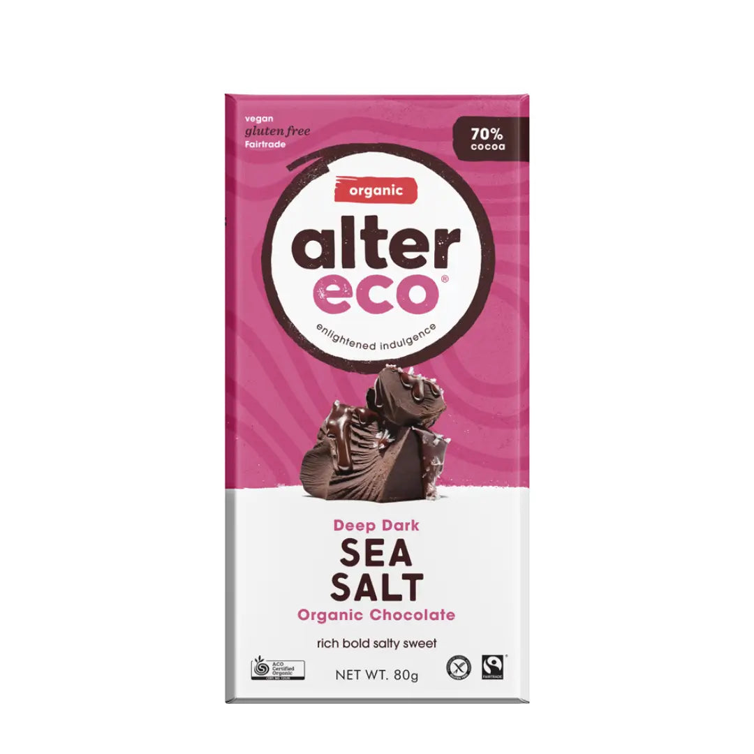 Alter Eco Organic Chocolate Deep Dark Sea Salt