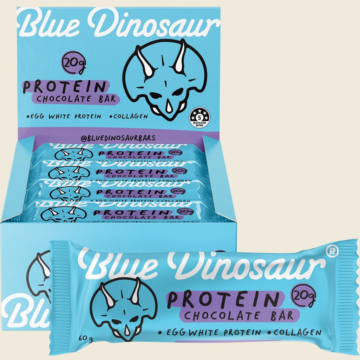 Blue Dinosaur Chocolate Protein Bar