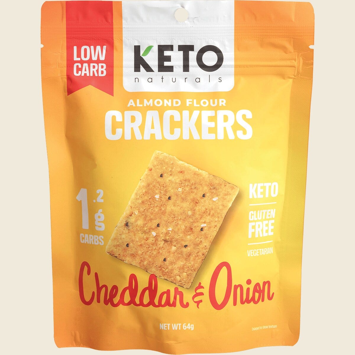 Keto Naturals Almond Flour Crackers Cheddar & Onion