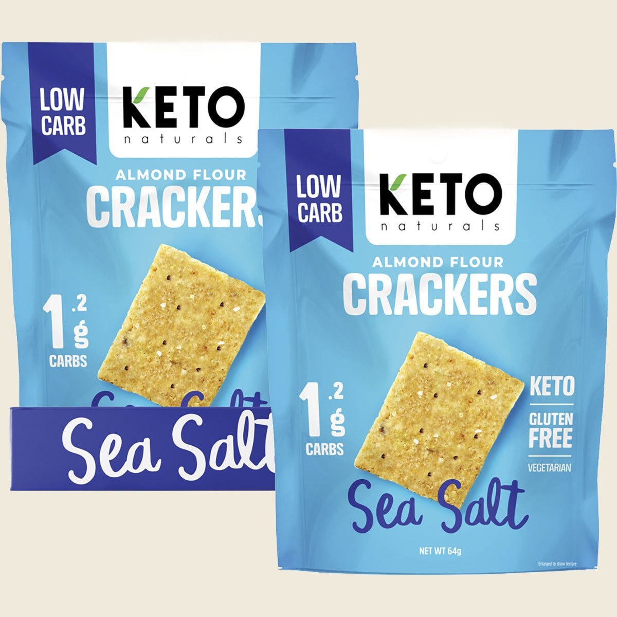 Keto Naturals Almond Flour Crackers Sea Salt