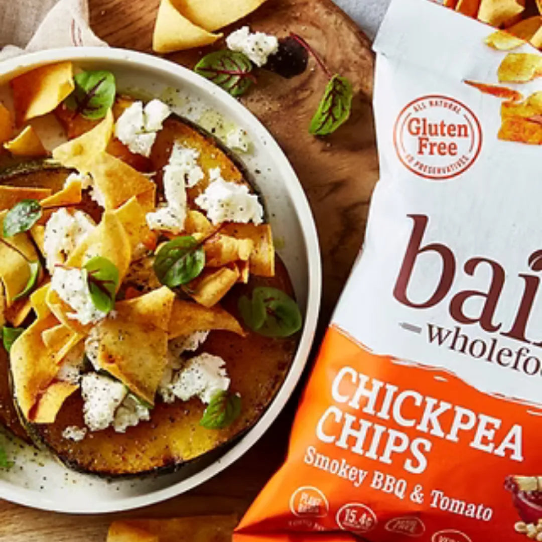 Bains Wholefoods Chickpea Chips Smokey BBQ & Tomato