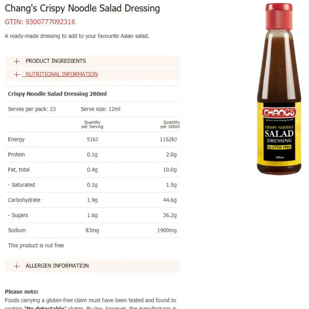 Chang's Oriental Fried Noodle Salad