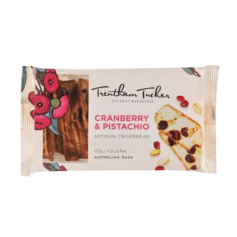 Trentham Tucker Cranberry & Pistachio Crispbread Cello Pack 120g