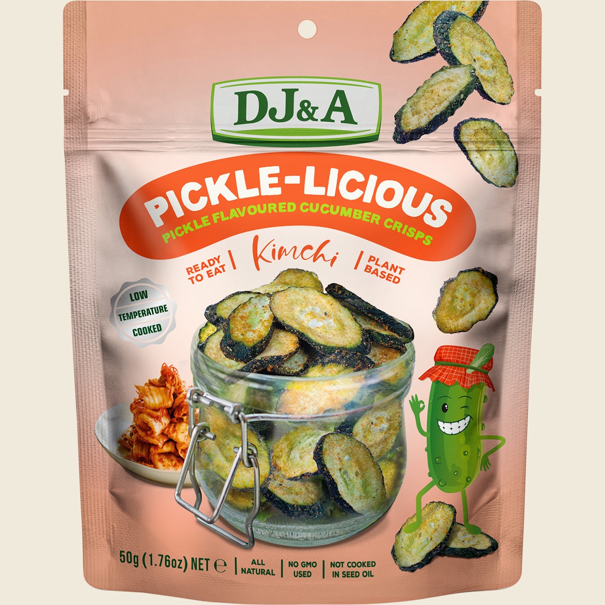 DJ&A Pickle-Licious Pickle Flavoured Cucumber Kimchi 9x50g