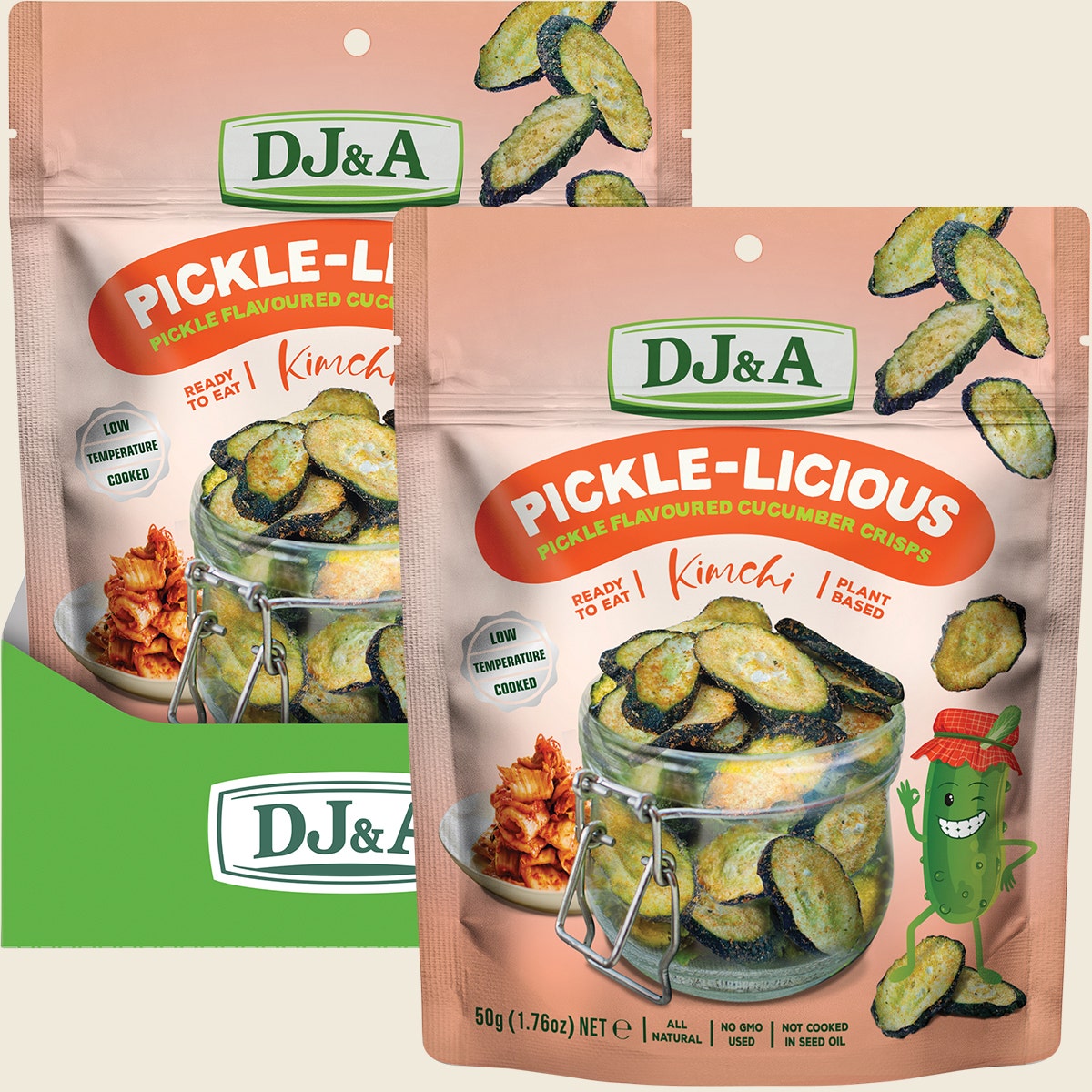 DJ&A Pickle-Licious Pickle Flavoured Cucumber Kimchi 9x50g