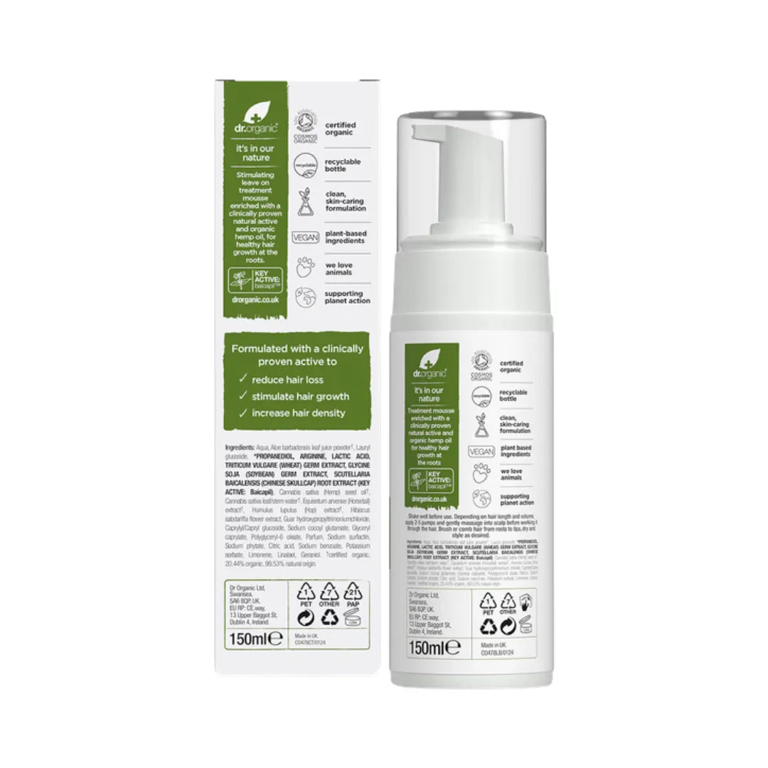 Dr Organic Hair & Scalp Treatment Hemp Oil 150ml back