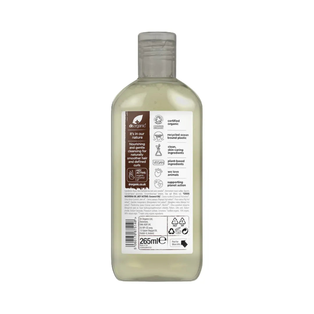 Dr Organic Shampoo Virgin Coconut Oil 265ml back