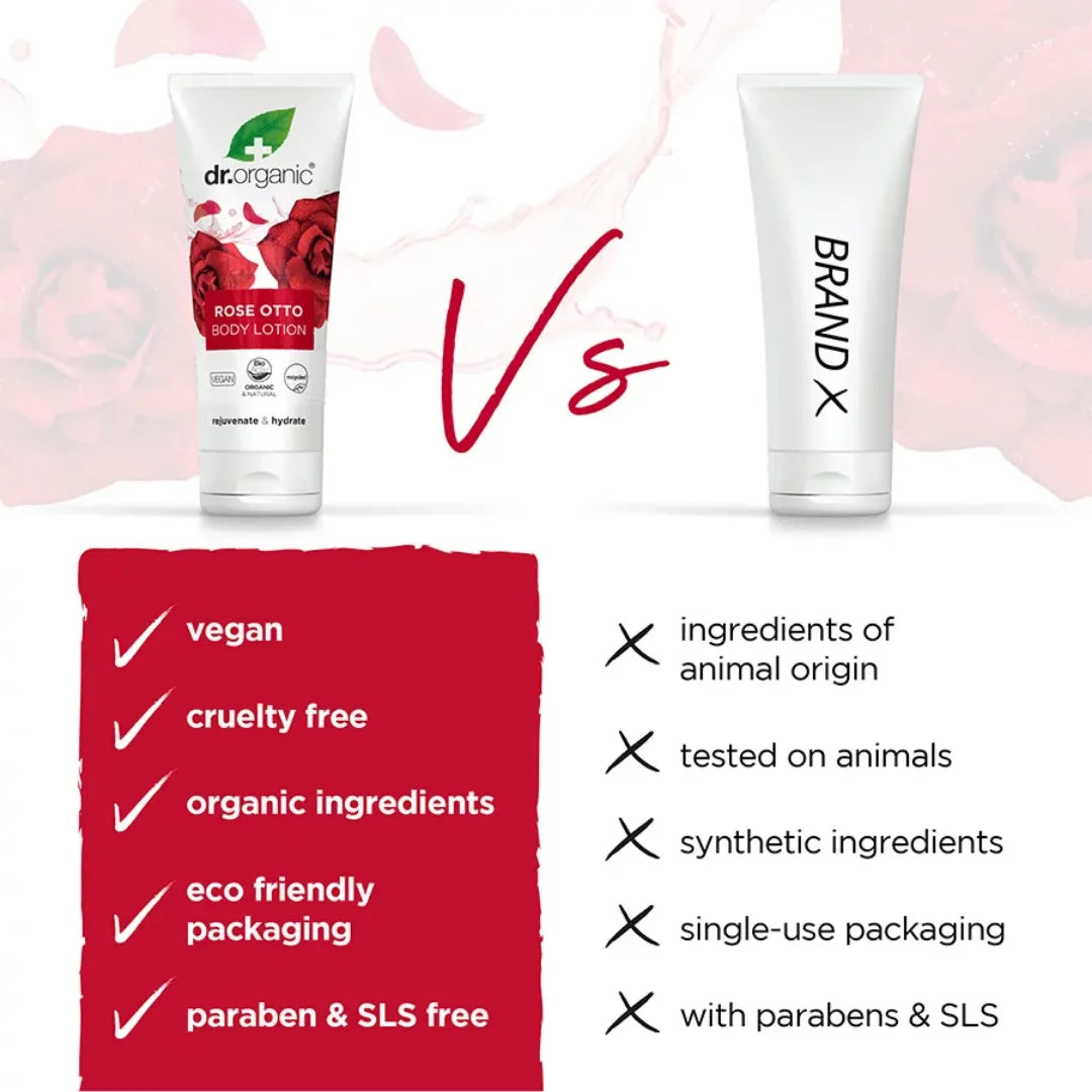 Dr Organic Skin Lotion Rose Otto 200ml infor