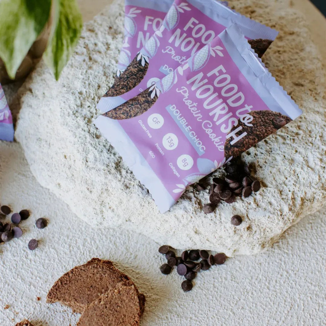 Food to Nourish Protein Cookie Double Choc 60g packs