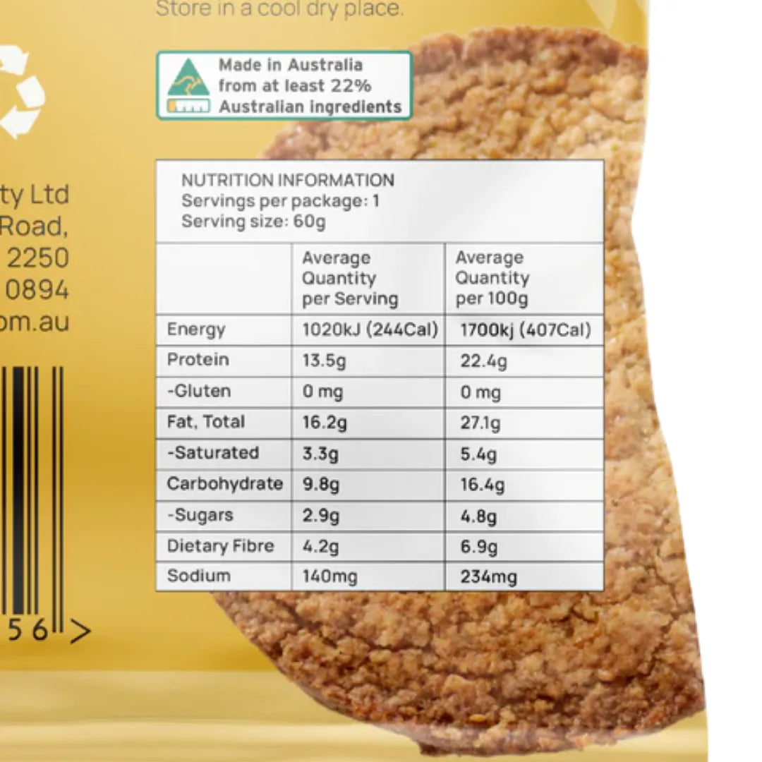 Food to Nourish Protein Cookie Lemon Shortbread 60g back