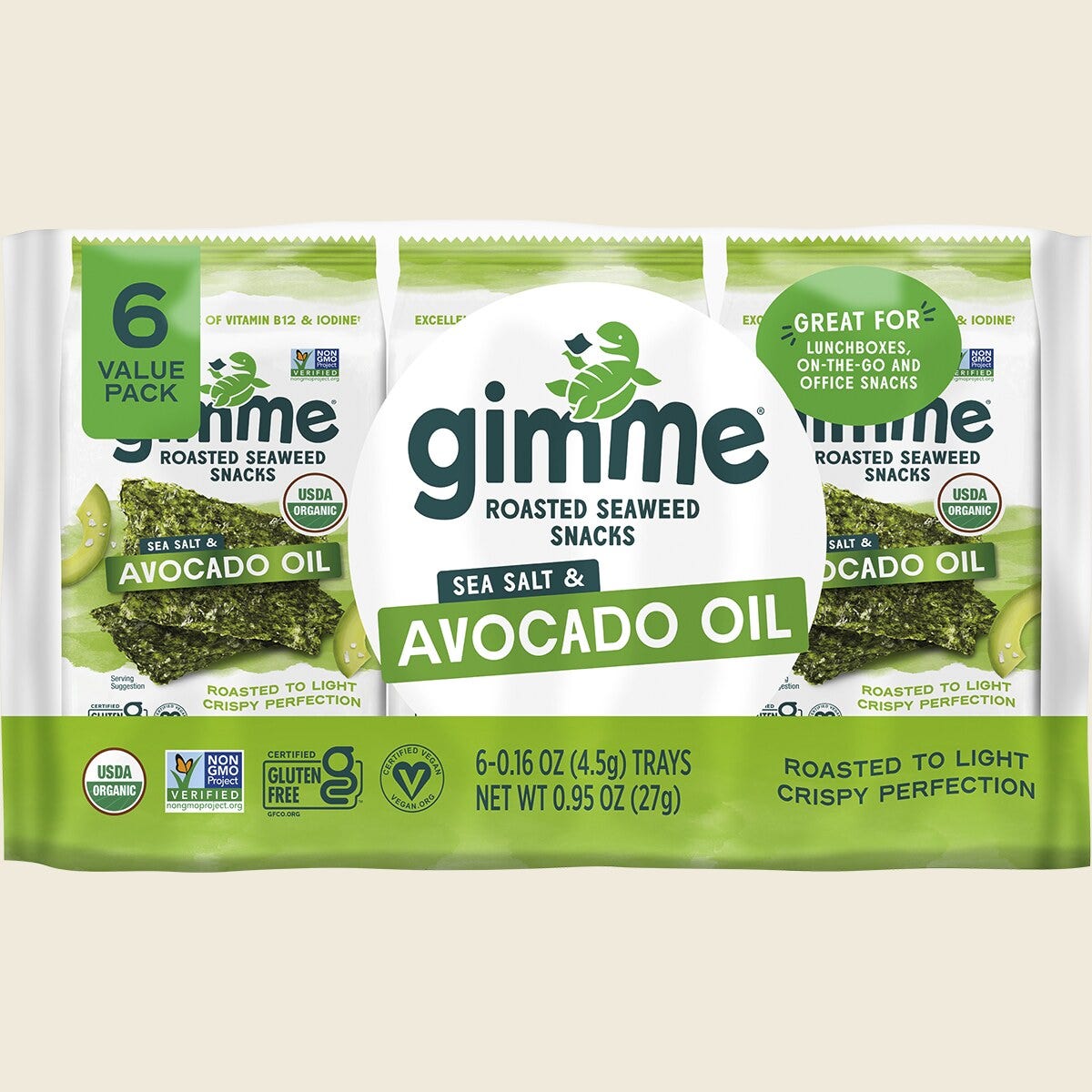 GIMME Roasted Seaweed Snacks Sea Salt & Avocado Oil