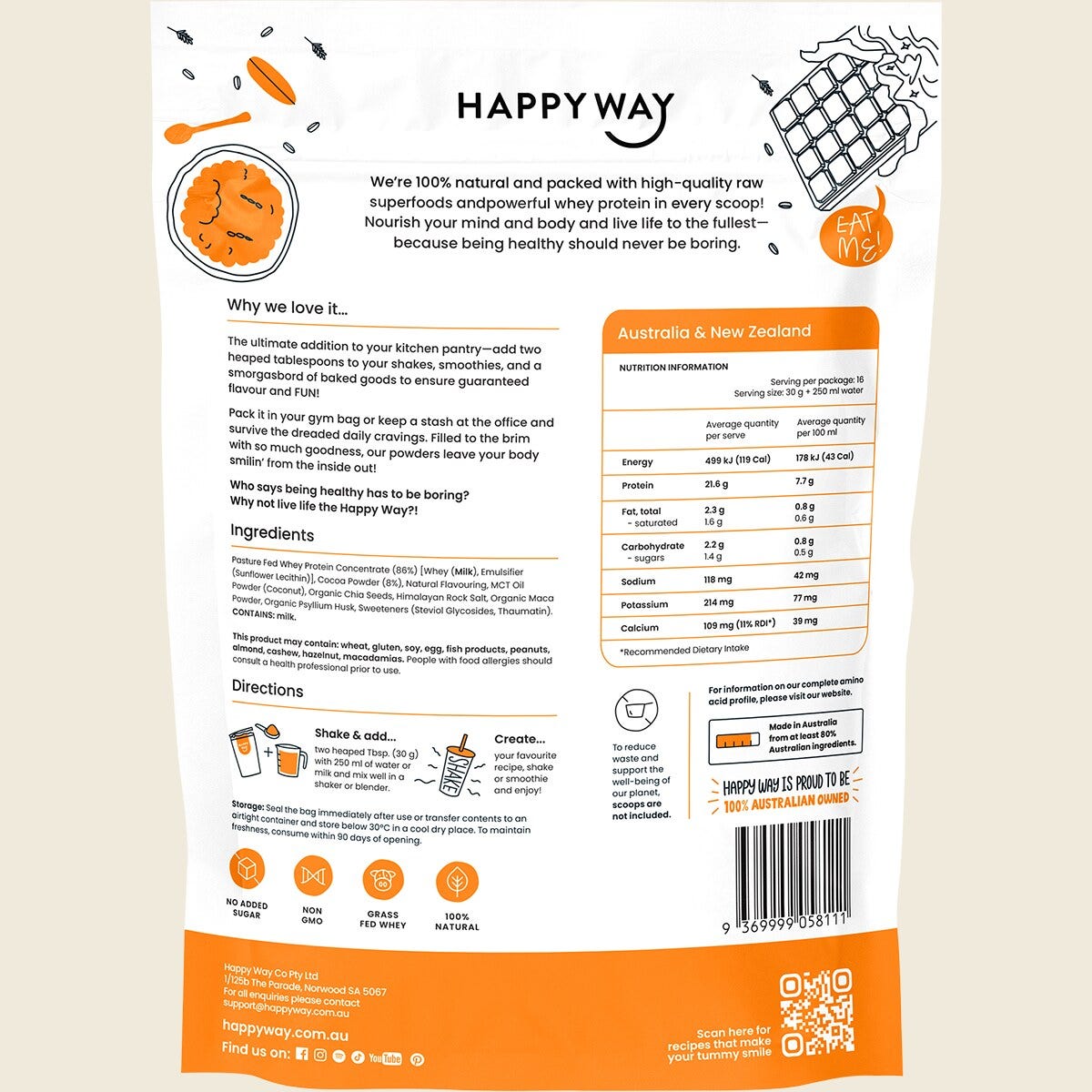Happy Way Whey Protein Powder Chocolate