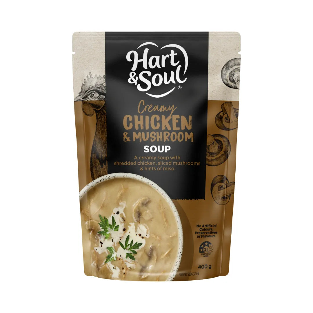 Hart & Soul Chicken & Mushroom Soup Pouch 400g