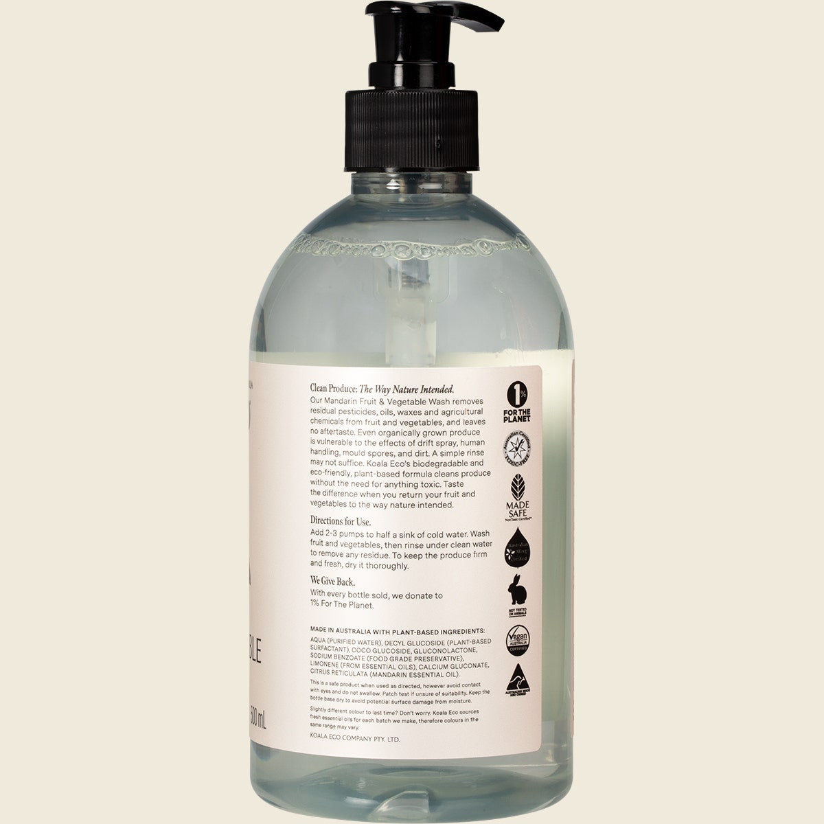 Koala Eco Fruit & Vegetable Wash Mandarin