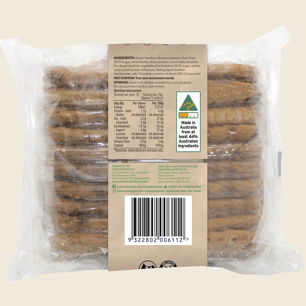 Leda Choc Chip Cookies Bakery Range