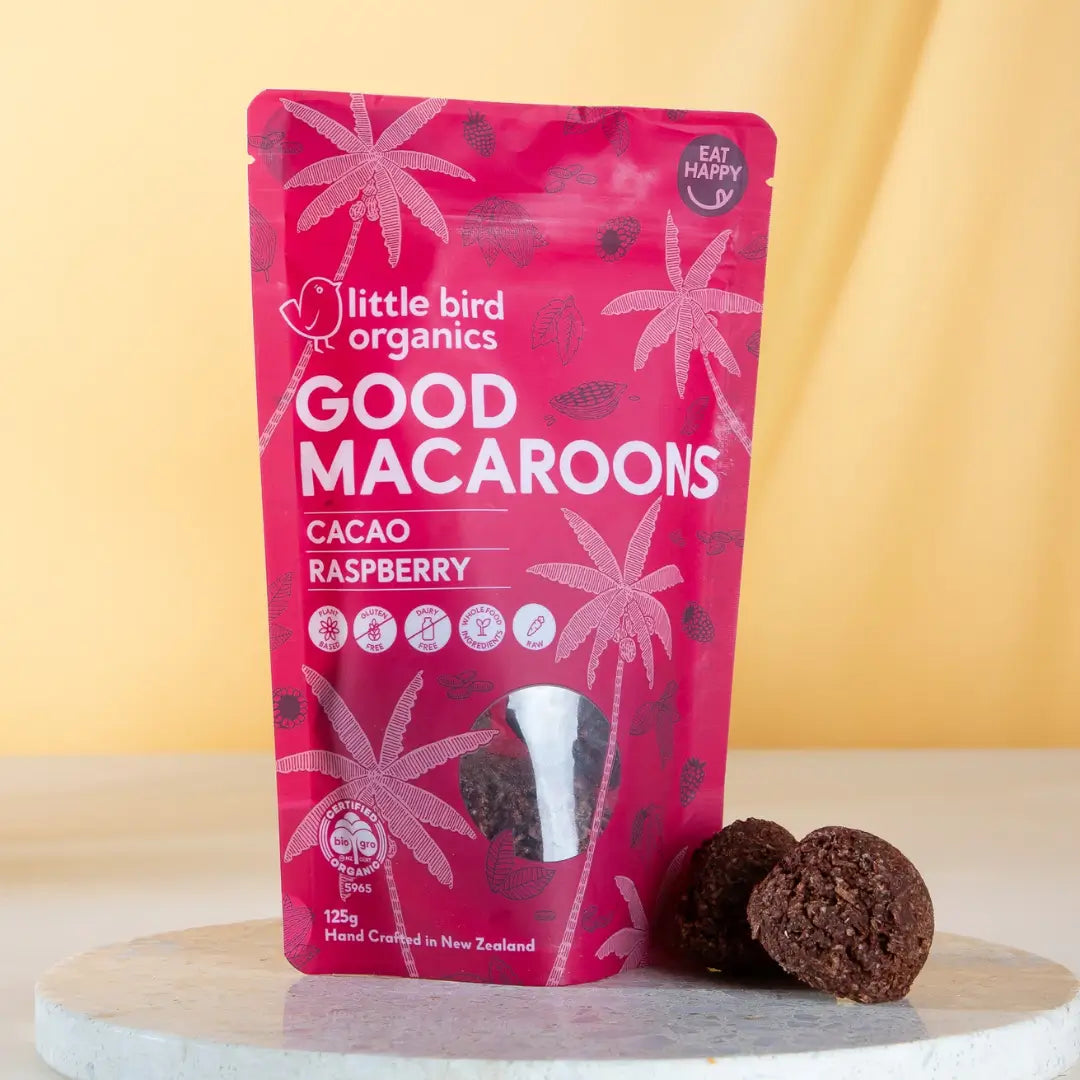 Little Bird Organics Good Macaroons - Cacao + Raspberry