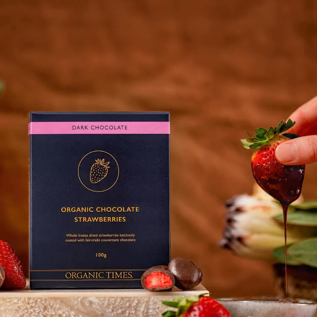 Organic Times Dark Chocolate Strawberries