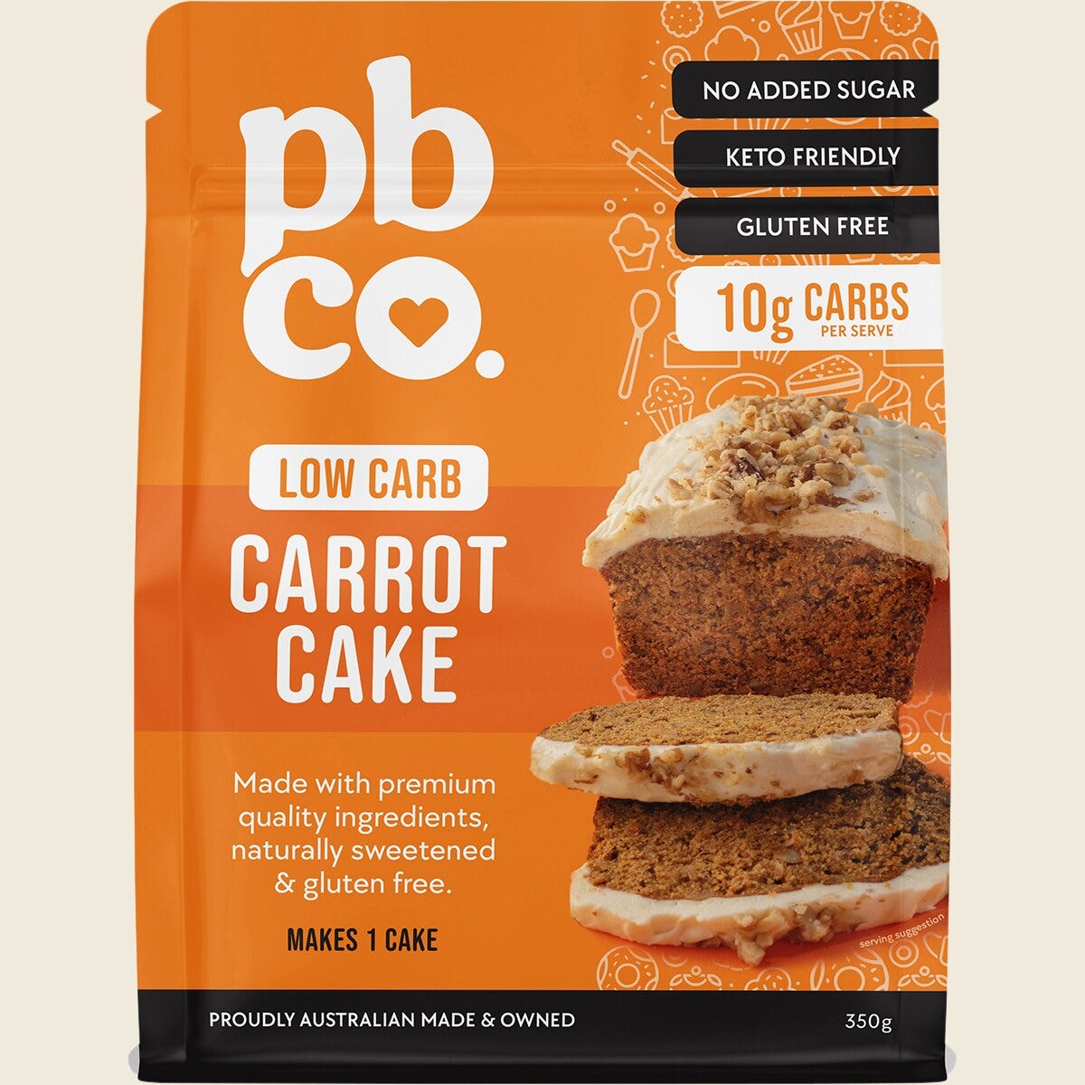 PBco Carrot Cake Mix Low Carb 350g