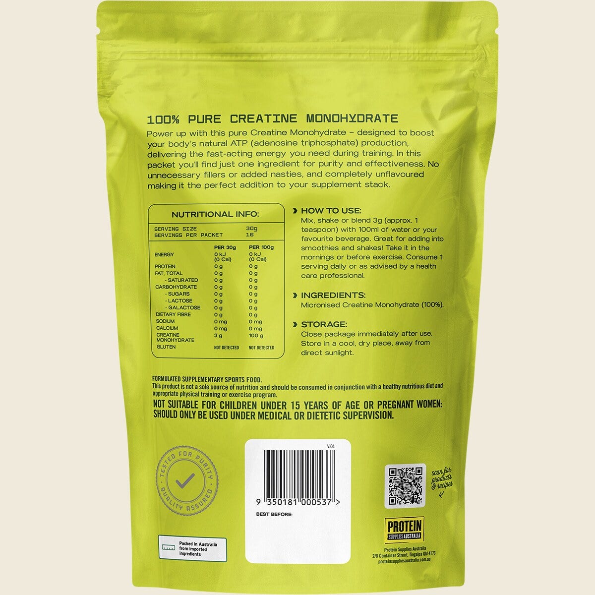 Protein Supplies Australia Creatine Monohydrate Pure