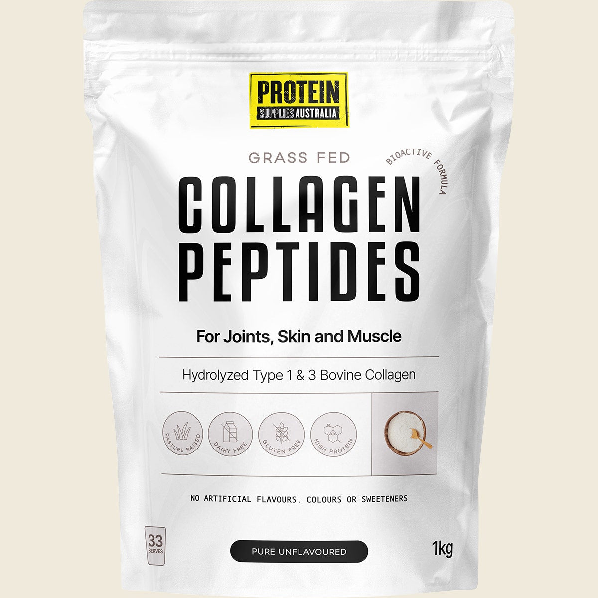 Protein Supplies Australia Collagen Peptides Pure Unflavoured 1kg