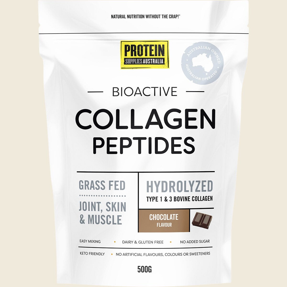 Protein Supplies Australia Collagen Peptides Chocolate 500g