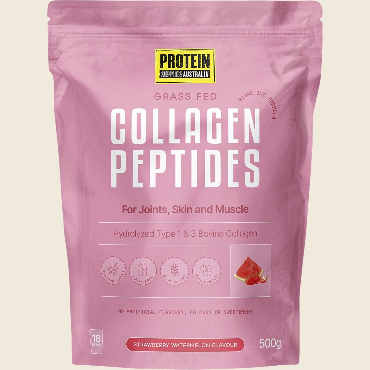 Protein Supplies Australia Collagen Peptides Strawberry Watermelon 500g