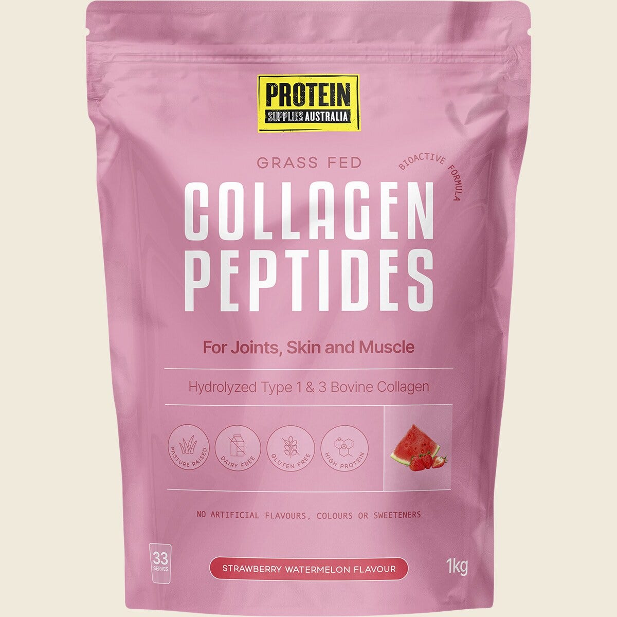 Protein Supplies Australia Collagen Peptides Strawberry Watermelon 1kg