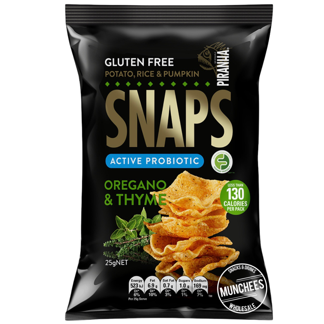 Piranha Snaps Oregano & Thyme 25g