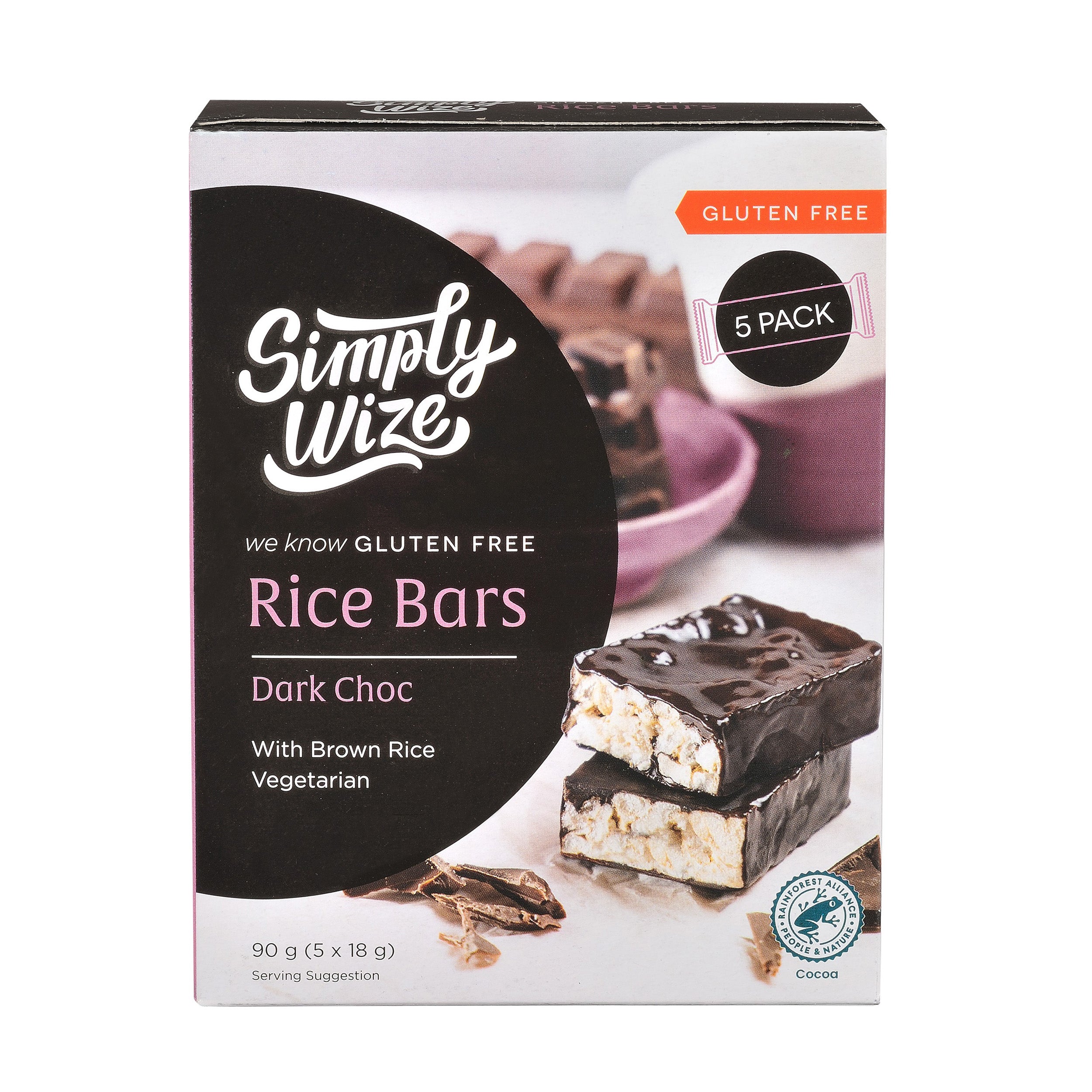 Simply Wize Dark Chocolate Rice Bar 90G