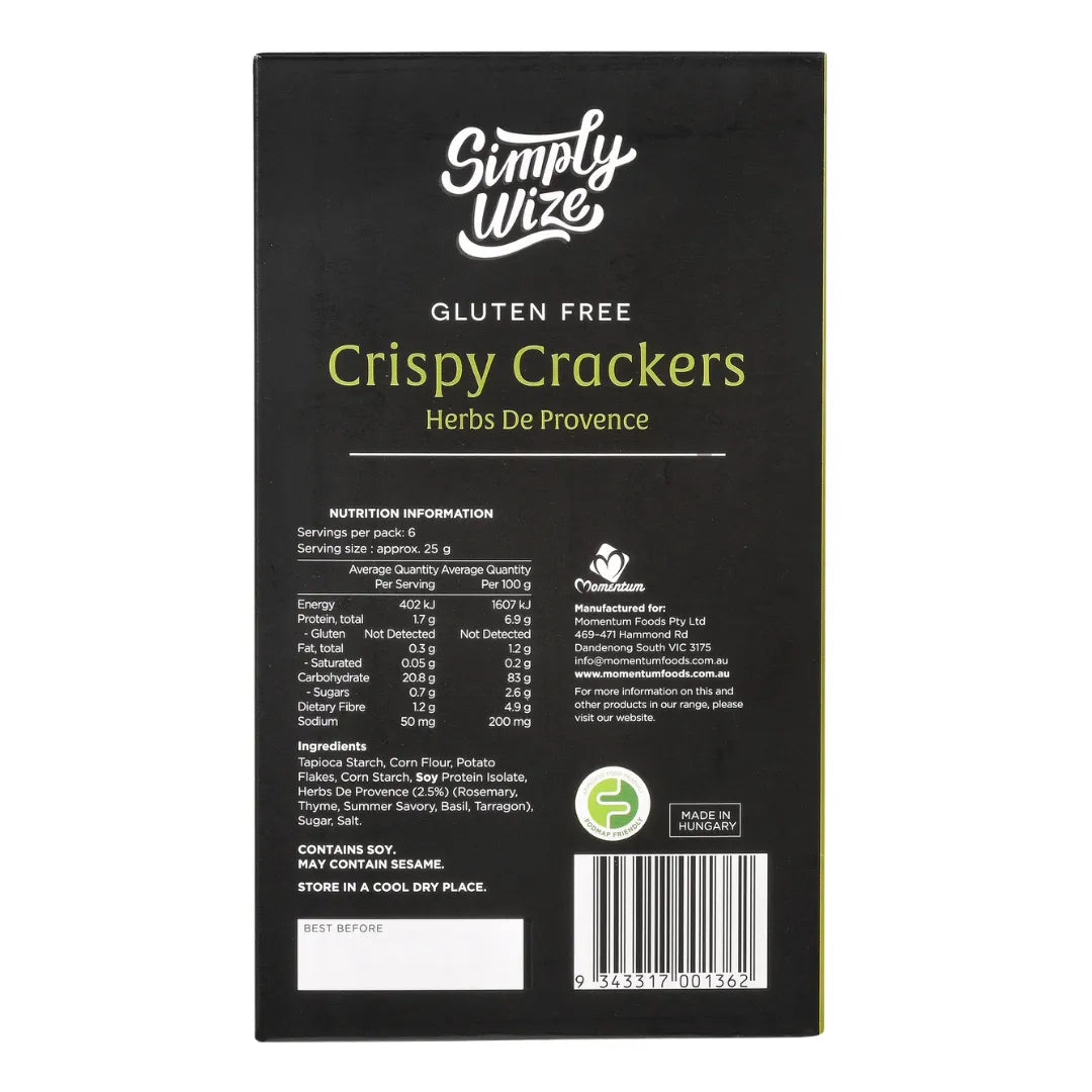 Simply Wize Crispy Crackers – Sesame, Chia Seed & Andes Salt bCK