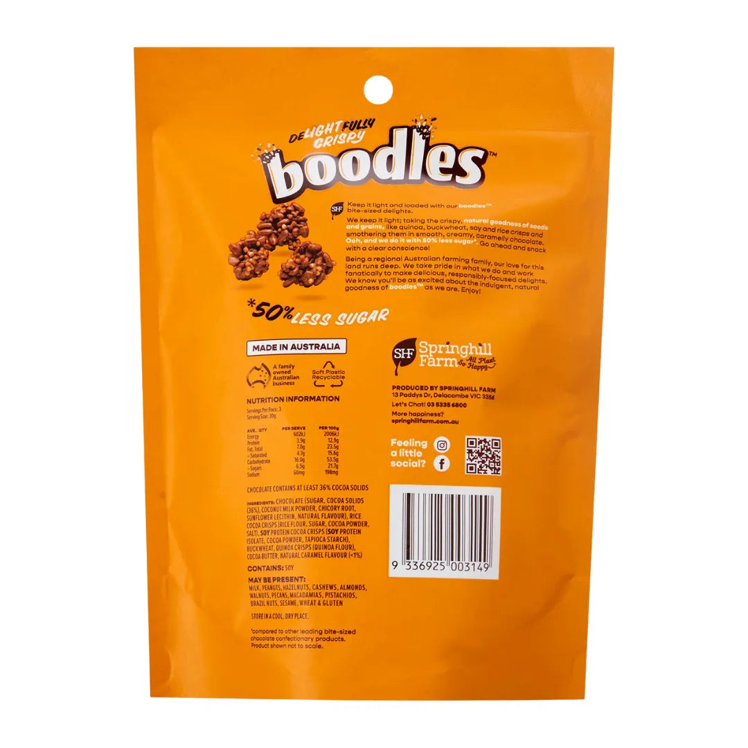 Springhill Farm Chocolate and Caramel boodles 90g back