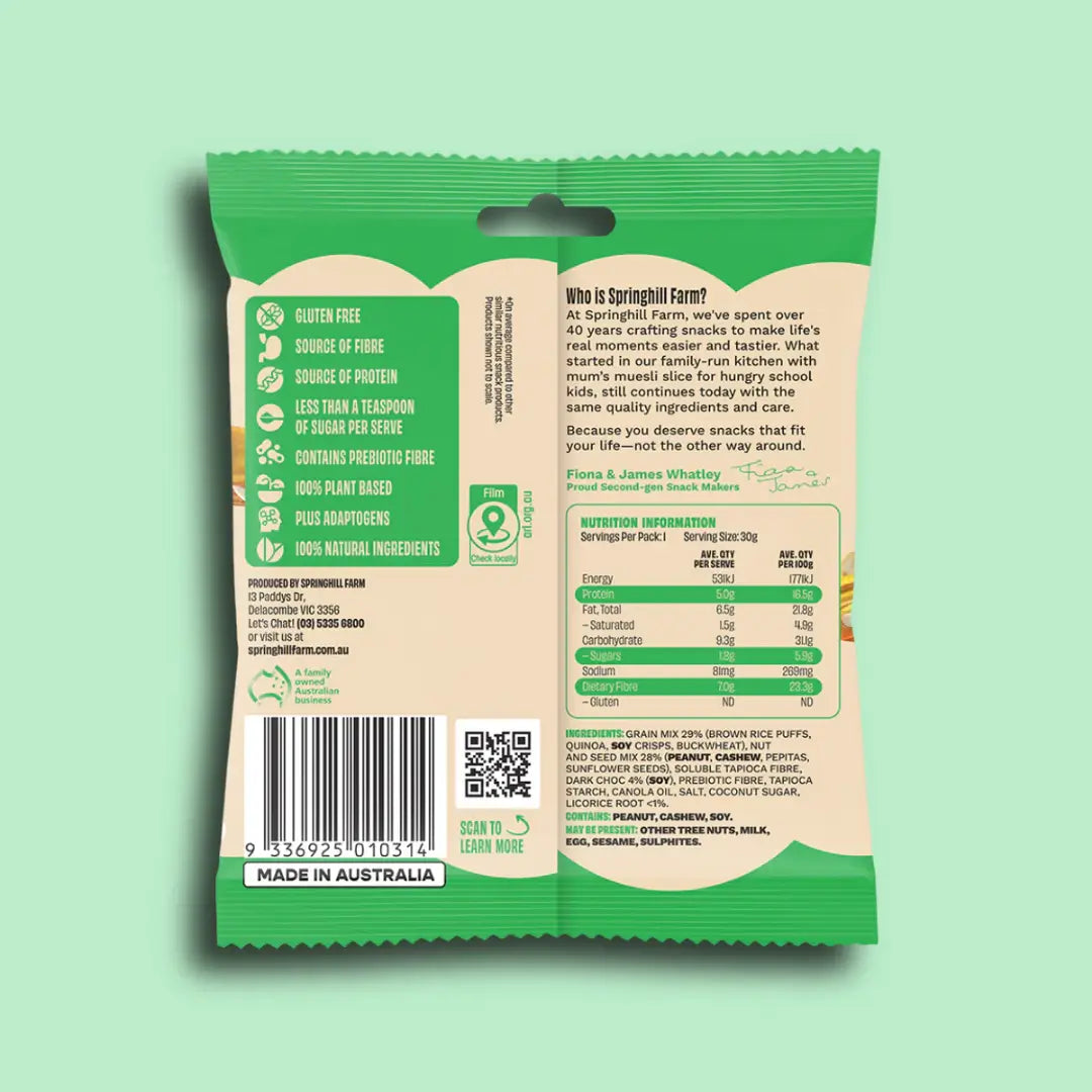 Springhill Farm boodles Healthy Clusters - Salted Nuts & Seeds back