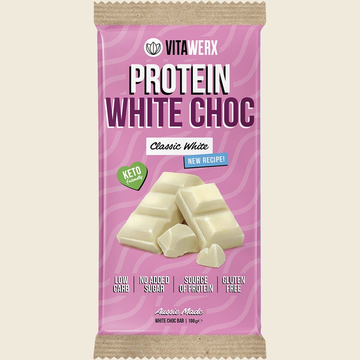 Vitawerx Protein White Choc Bar 100g
