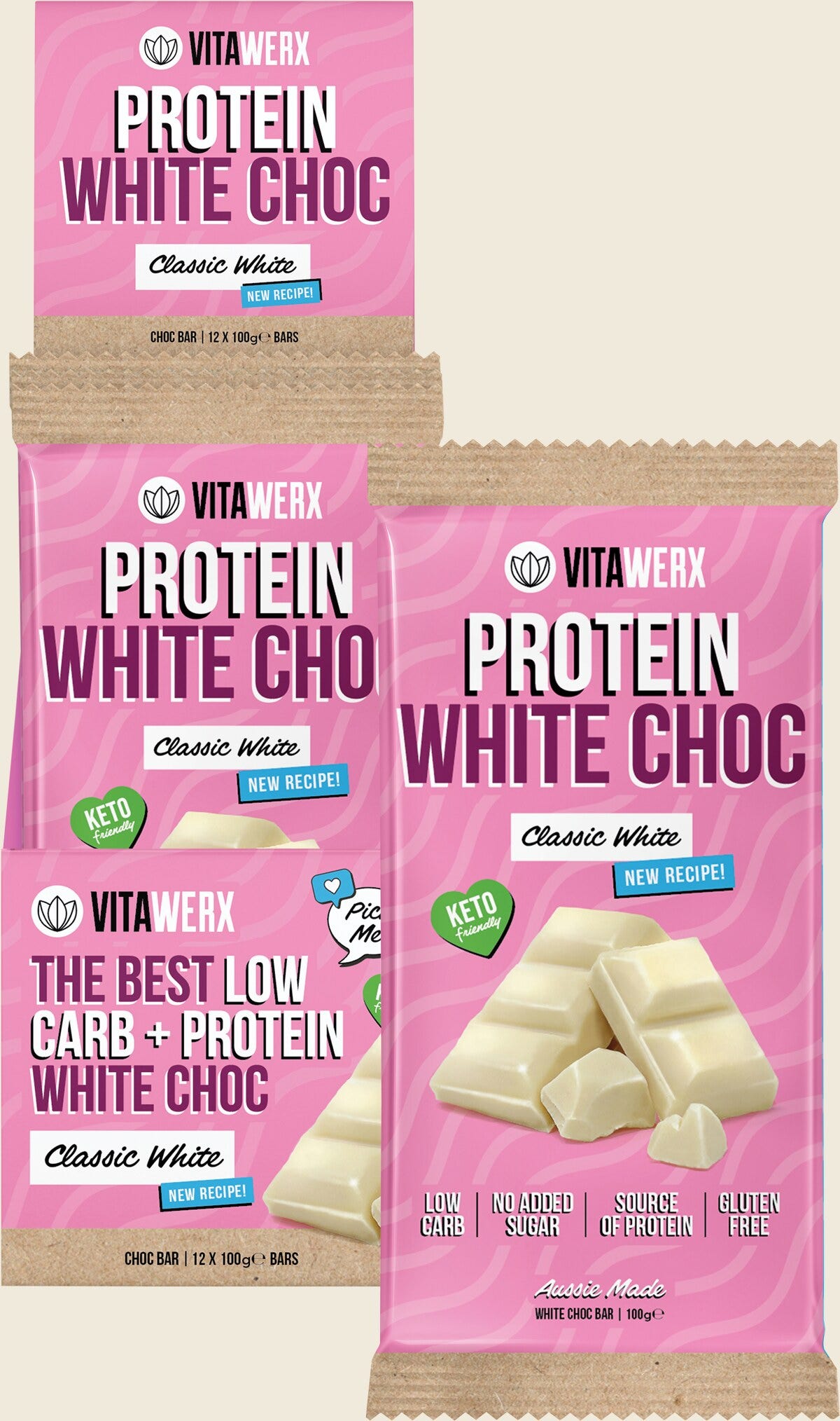Vitawerx Protein White Choc Bar 100g