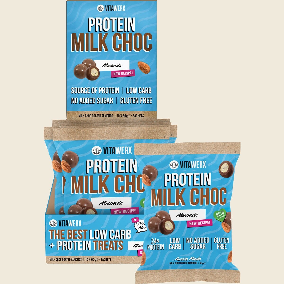 Vitawerx Milk Choc Coated Almonds 60g