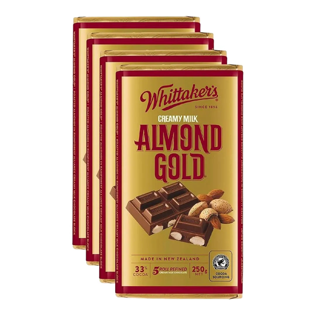 WHITTAKERS BLOCK CHOC ALMOND GOLD 200g pk