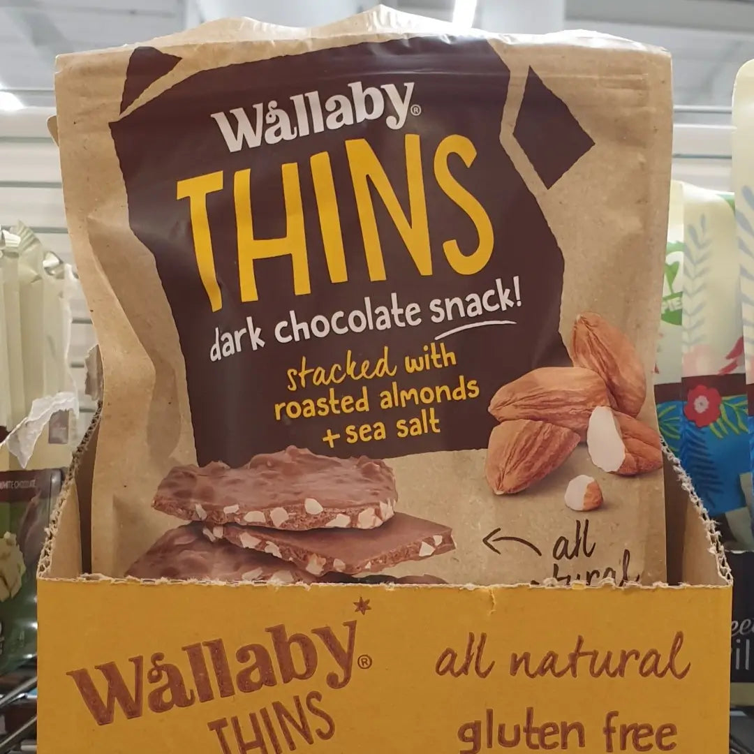 Wallaby Thins Dark Chocolate with Almonds
