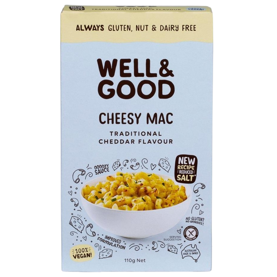 Well & Good Cheesy Mac Traditional Cheddar Flavour 110g
