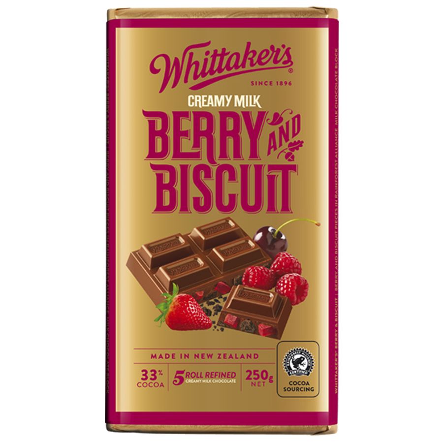 Whittaker's Block Chocolate Berry & Biscuit 250g