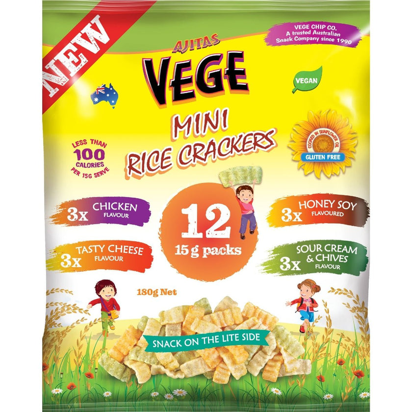 Vege Chips Rice Crackers Assorted Multipack 12’S 180g