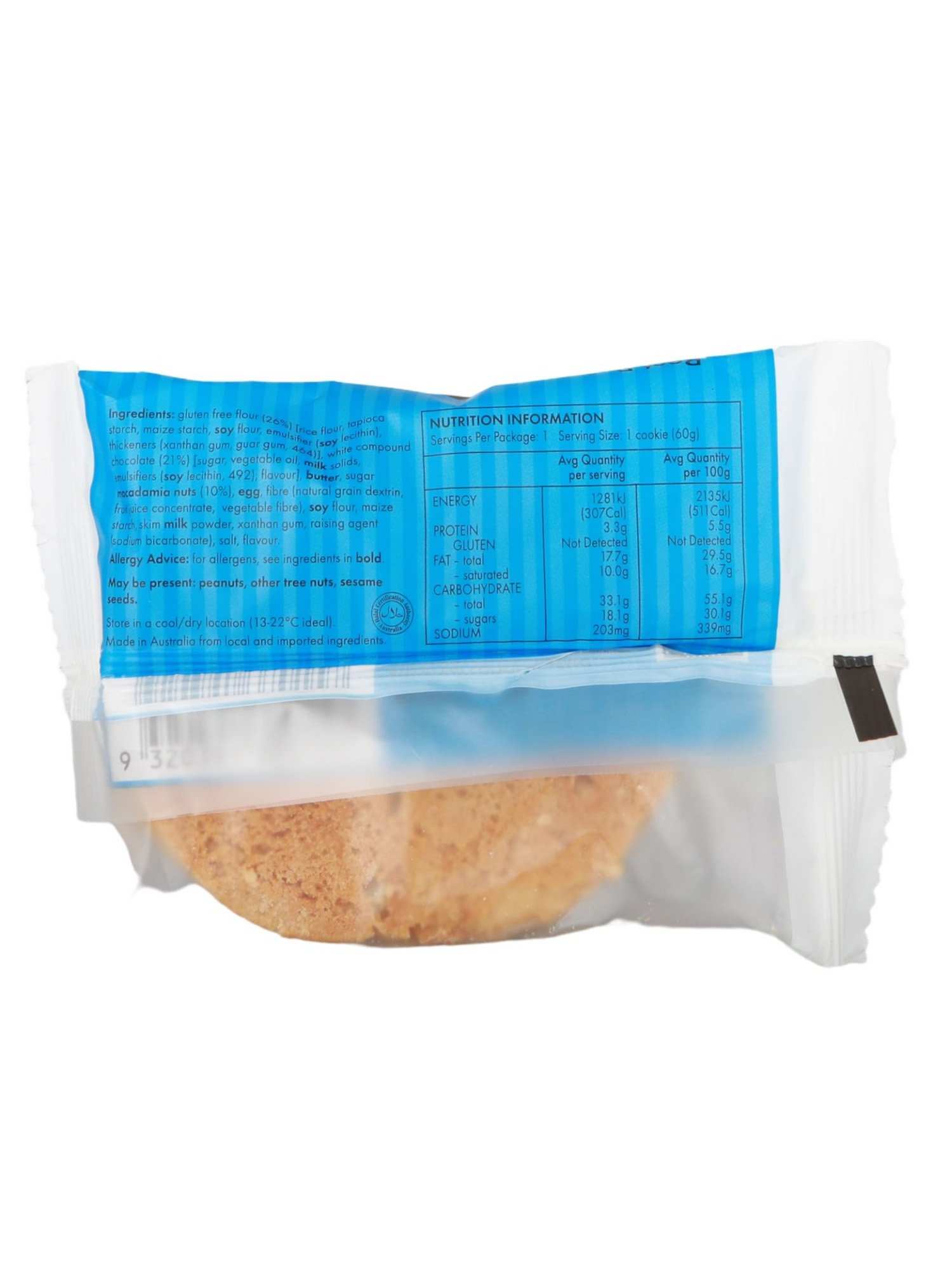 Byron Bay Cookies GF White Choc Macadamia Cookie 60g - Healthy Essentials Australia - health food store - health food stores - health food store near me - organic food store - health food store near me