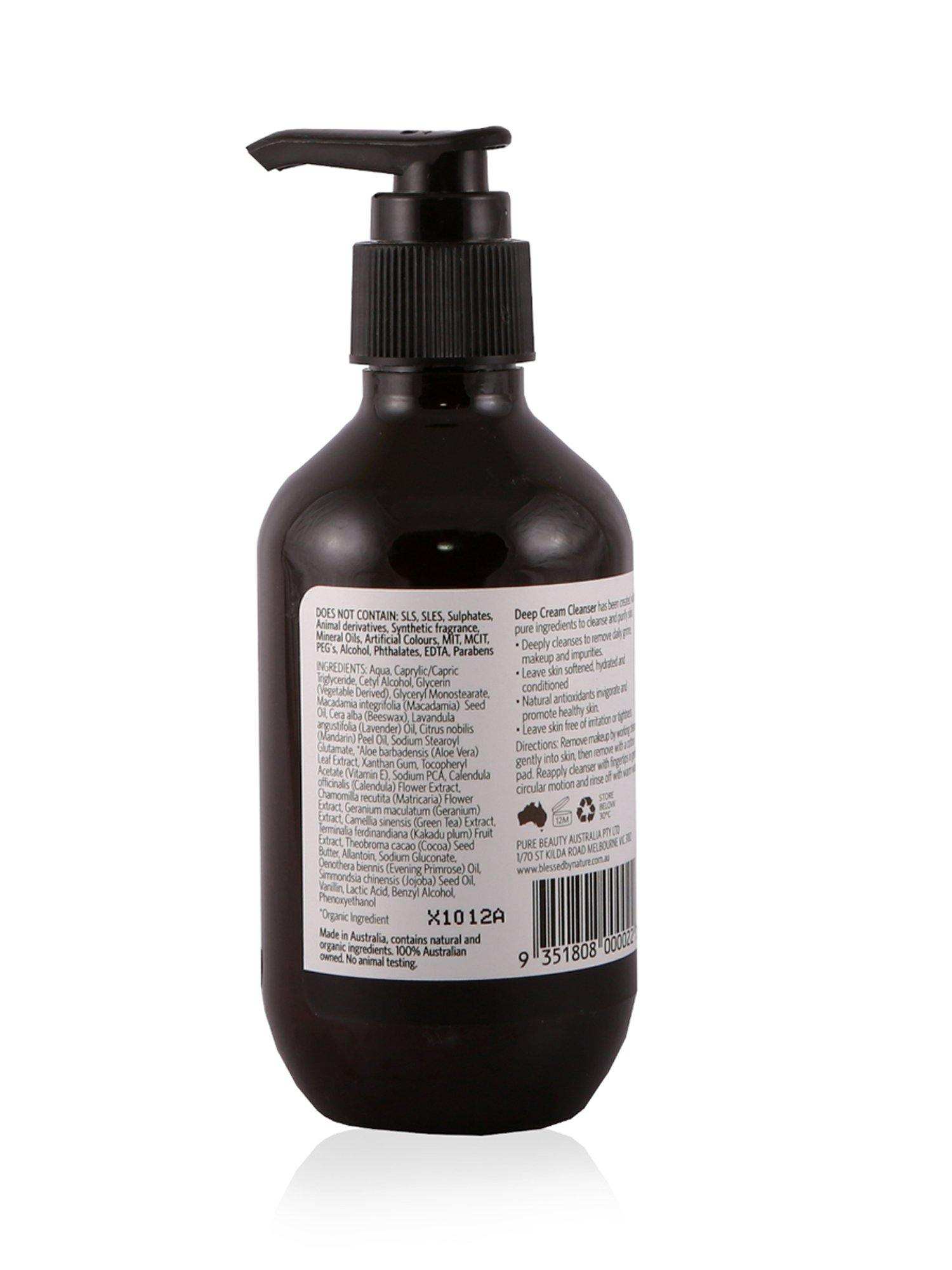 Blessed By Nature Deep Cream Cleanser 200ml - Healthy Essentials Australia - health food store - health food stores - health food store near me - organic food store - health food store near me