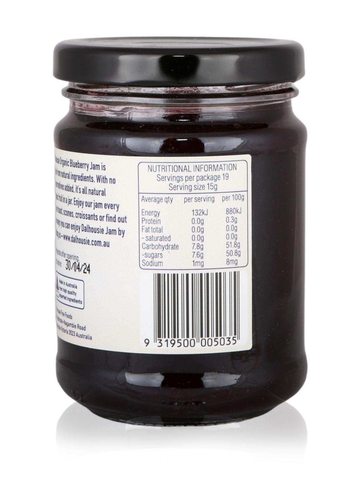 Dalhousie Organic Blueberry Jam 285g - Healthy Essentials Australia - health food store - health food stores - health food store near me - organic food store - health food store near me