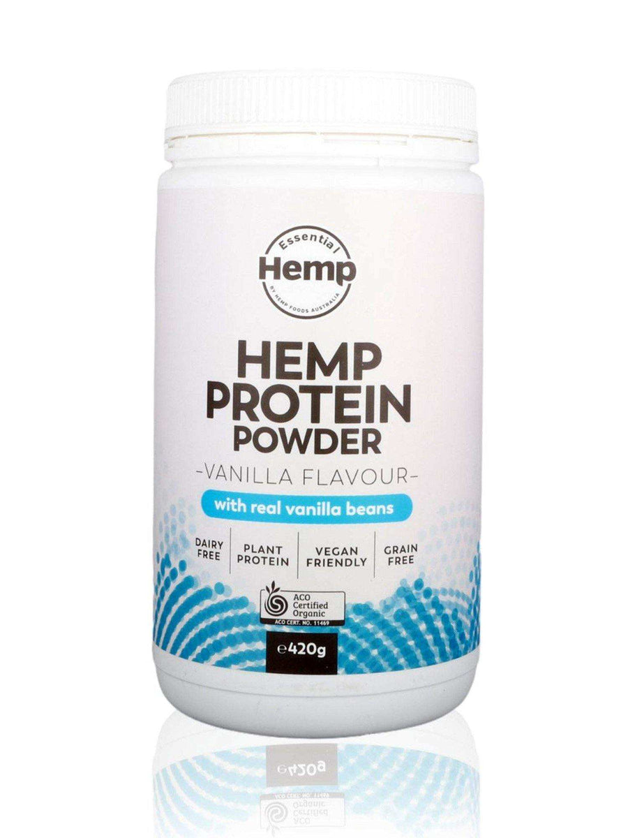 Hemp Foods Australia Vanilla Hemp Protein Powder 420g Healthy Essentials Australia 4206