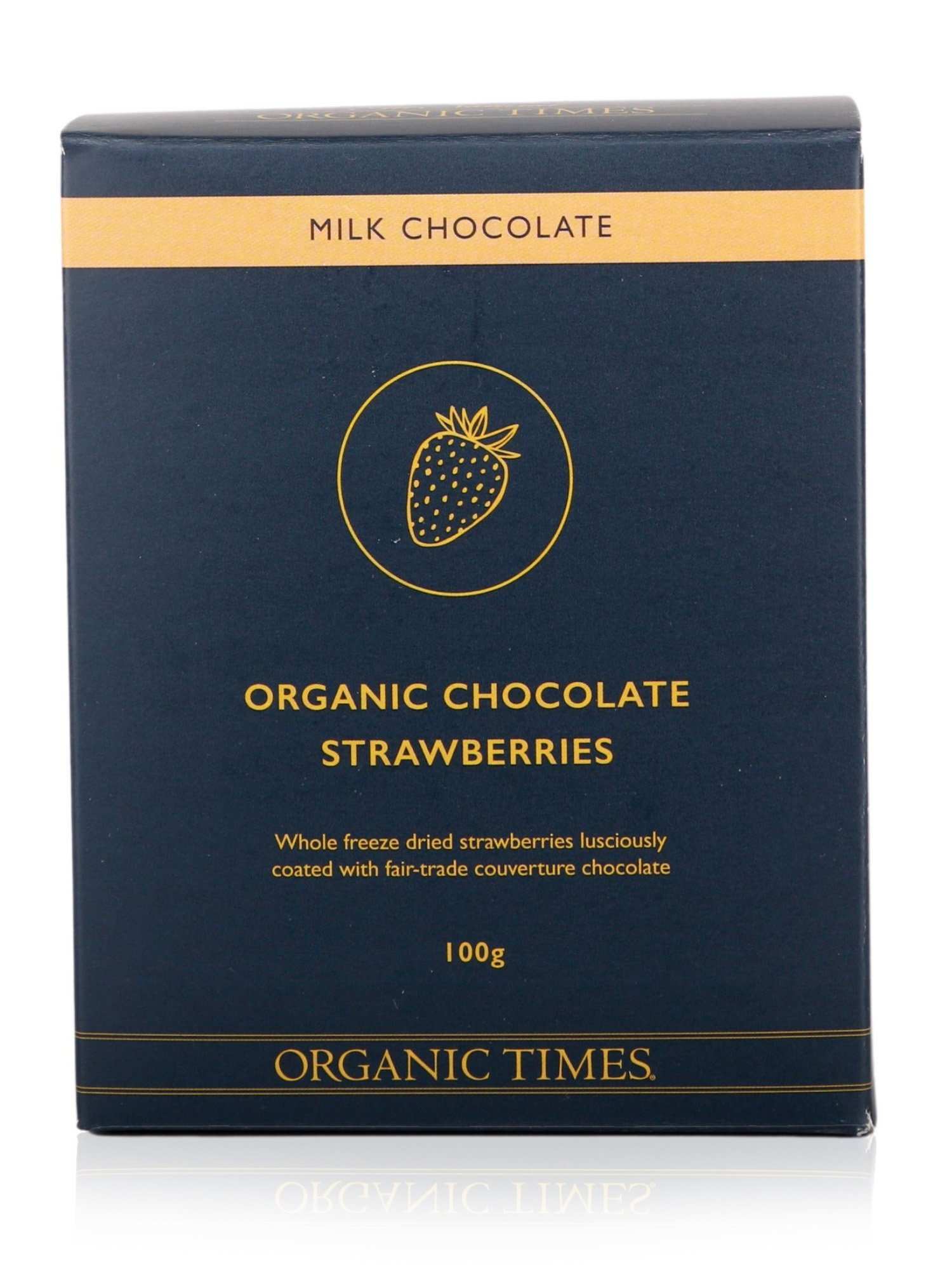 Organic Times Milk Chocolate Strawberries 100g - Healthy Essentials Australia - health food store - health food stores - health food store near me - organic food store - health food store near me