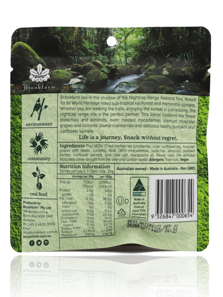 Brookfarm Nightcap Ranges Walkabout Mix 35g - Healthy Essentials Australia - health food store - health food stores - health food store near me - organic food store - health food store near me