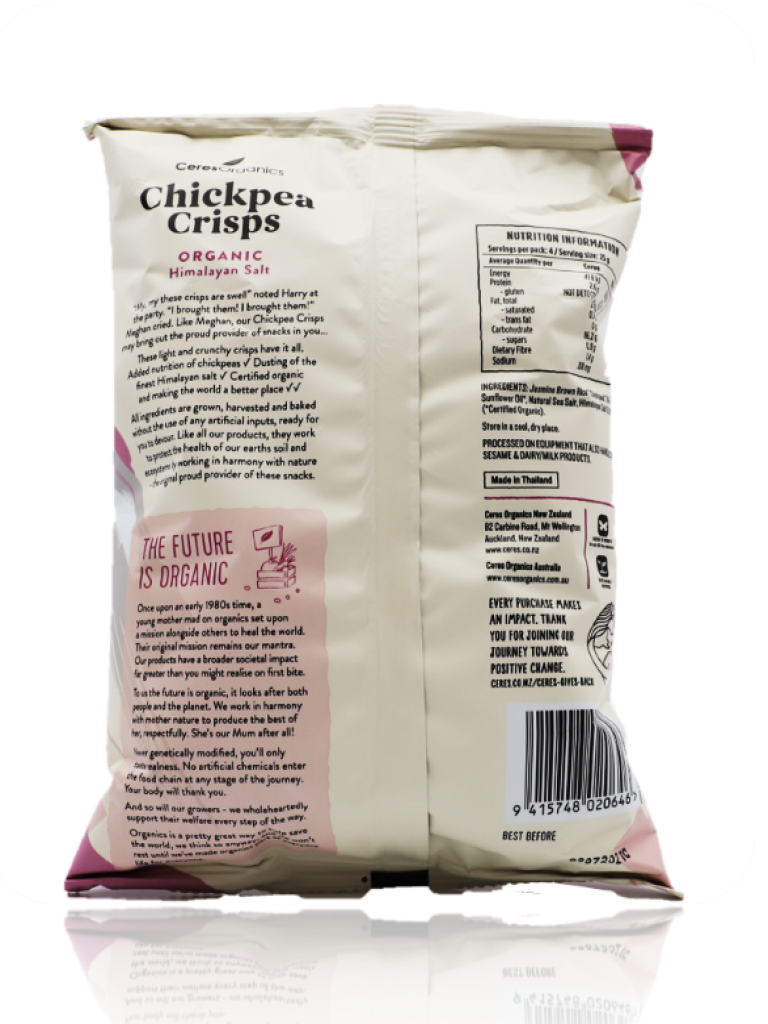 Ceres Organics Himalayan Chickpea Crisps 100g - Healthy Essentials Australia - health food store - health food stores - health food store near me - organic food store - health food store near me